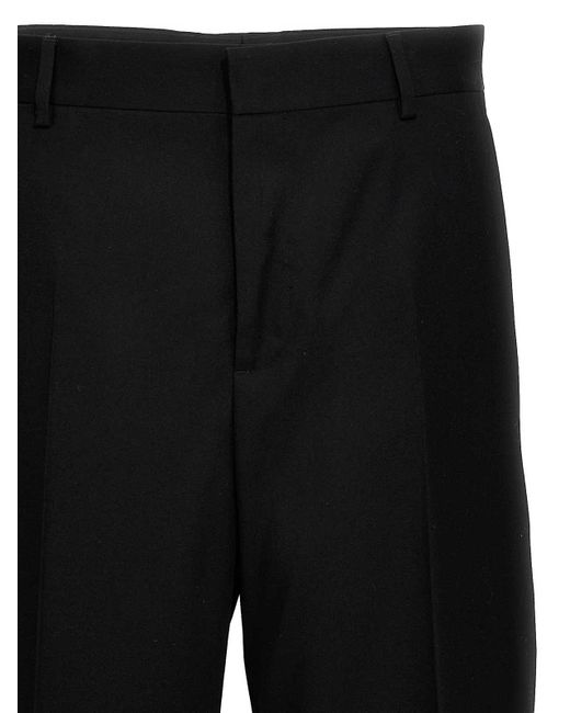 Versace Black Wool Twill Pants for men
