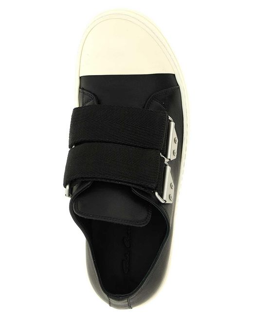 Rick Owens Black Cowhide Low Top Sneakers for men