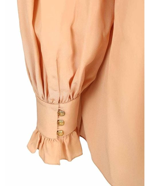 Chloé Natural Oversized Ruffle Top