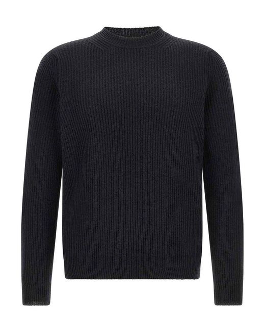 Zanone Blue Ribbed Sweater for men