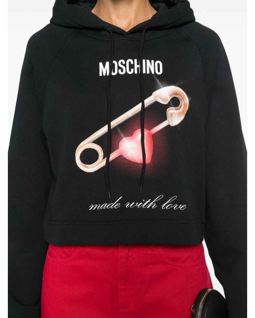 Moschino Black Logo-Print Hoodie