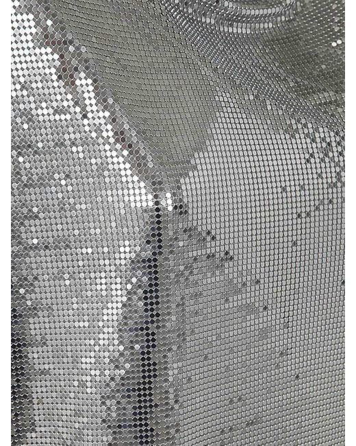 Rabanne Gray Draped Mesh Top
