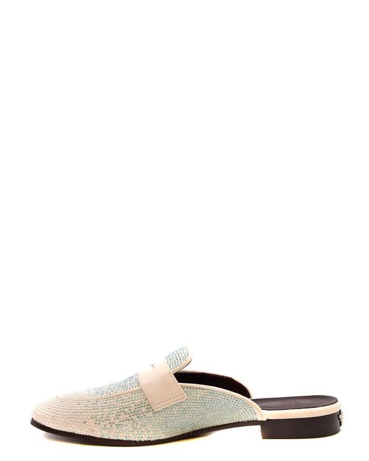 Bougeotte White Leather Mules