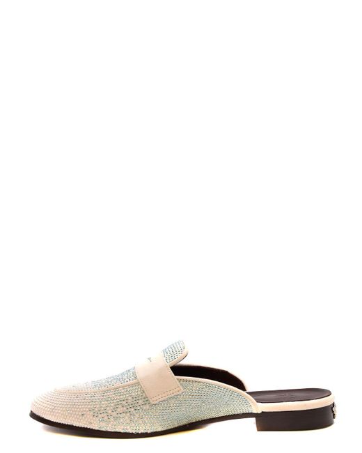 Bougeotte White Leather Mules