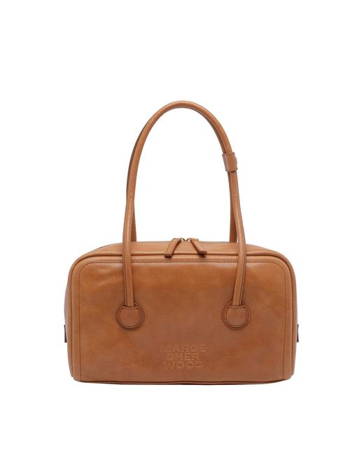 MARGE SHERWOOD Brown Small Boston Shoulder Bag