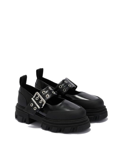 Ganni Black Cleated Ballets