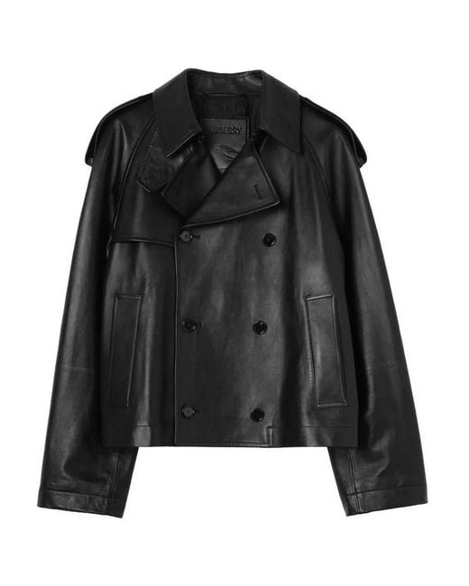 Burberry Black M Leather Jacket for men
