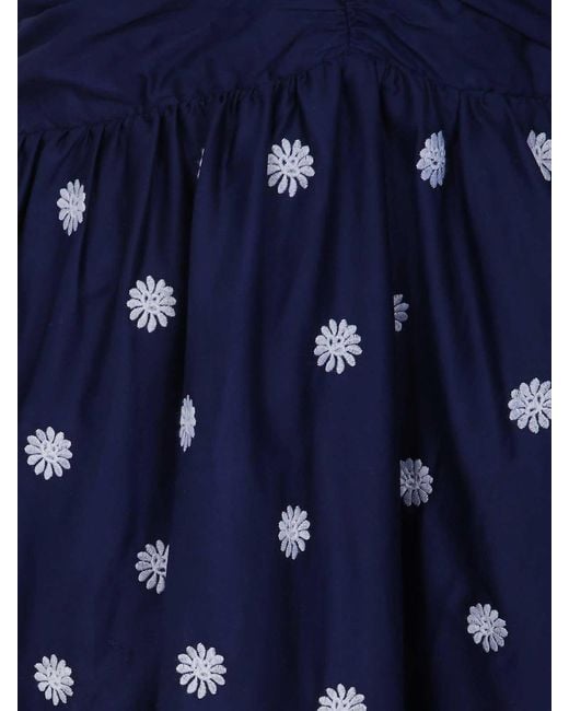 Farm Rio Blue Bicolor Richilieur Sleeveless Midi Dress