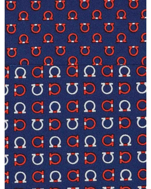 Ferragamo Purple Gancini Print Silk Tie for men
