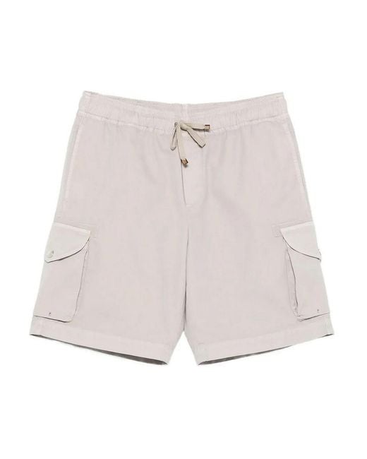 Brunello Cucinelli White Bermuda Shorts for men