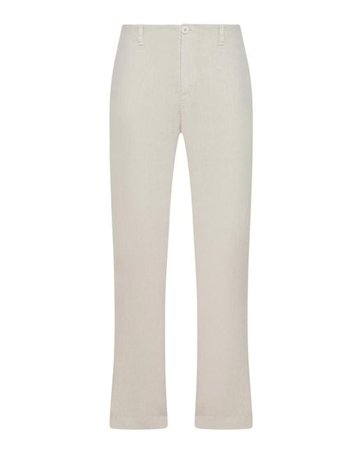 Transit Gray Regular-Fit Linen Trousers for men