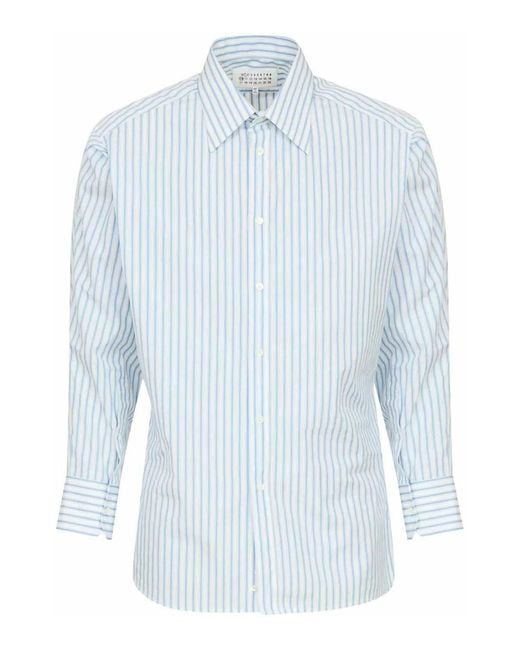 Maison Margiela Blue Long-Sleeved Shirt for men