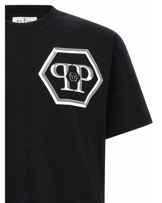 Philipp Plein Black Hexagon T-Shirt for men