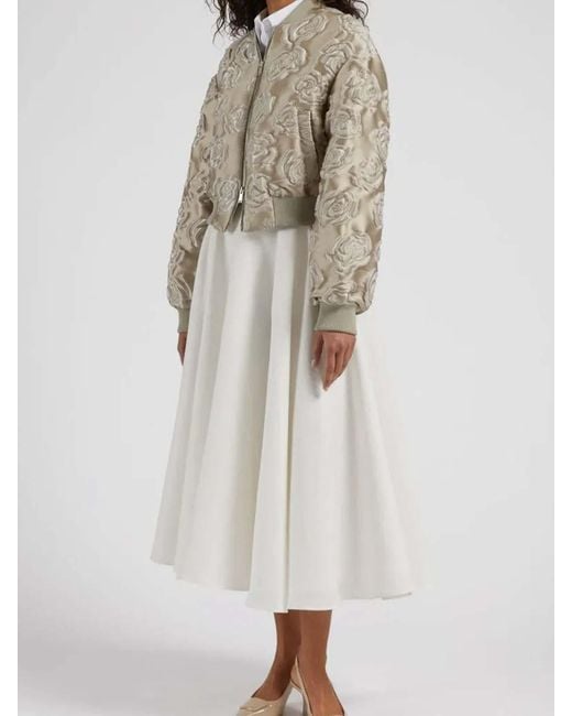 Lardini White Linen Skirt