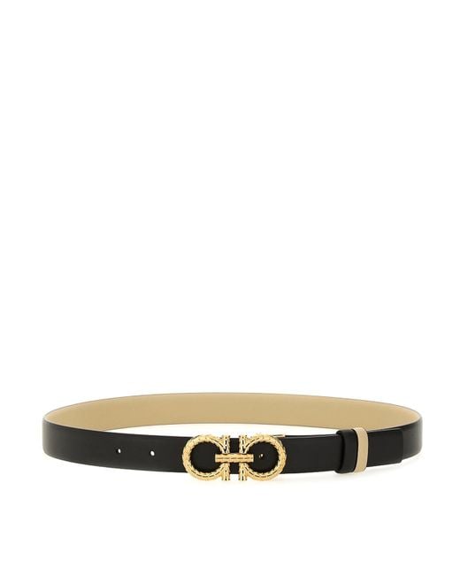 Ferragamo Black Belt With Hooks