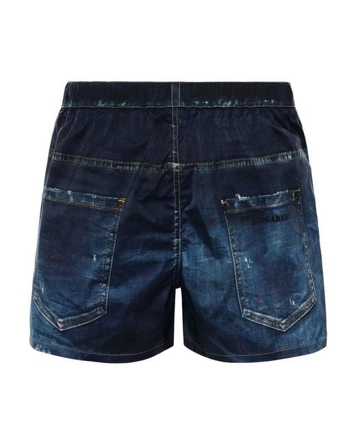 DSquared² Blue Style Five-Pocket Swim Shorts for men