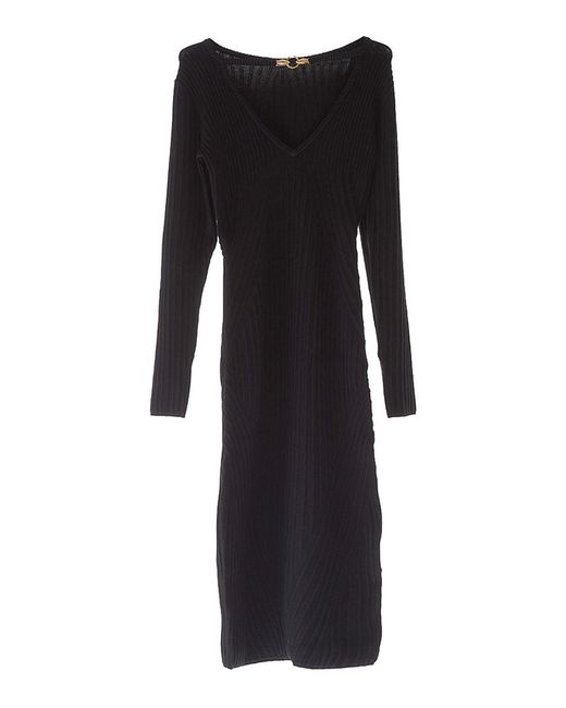 Just Cavalli Black Long Sleeve Lurex Dress