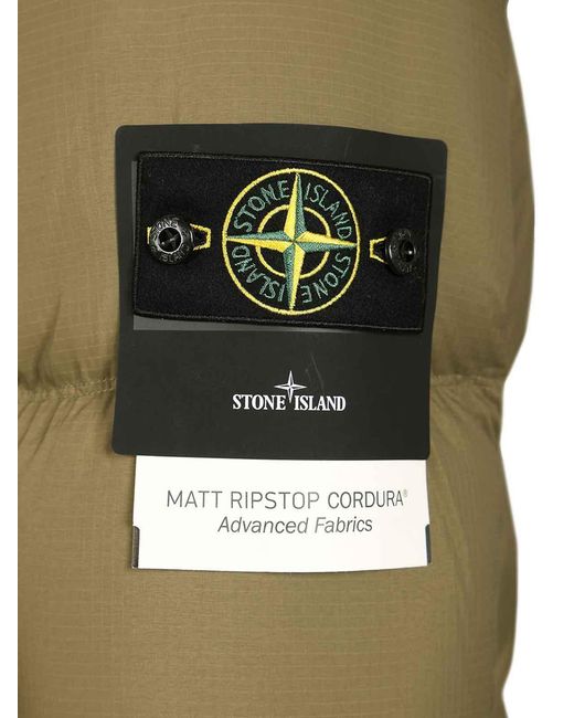 Stone Island Green Down Jacket for men