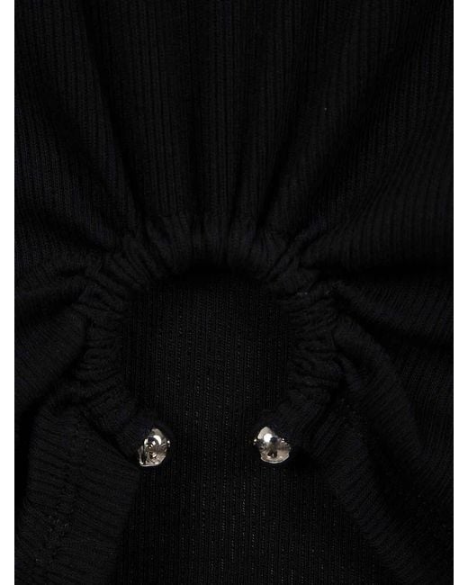 Rabanne Black Tee Shirt Rib 2X2