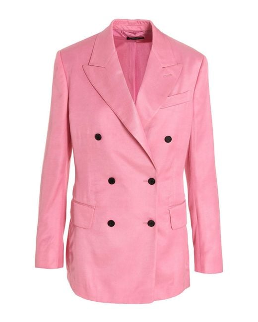 Tom Ford Pink Double Breasted Blazer Jacket