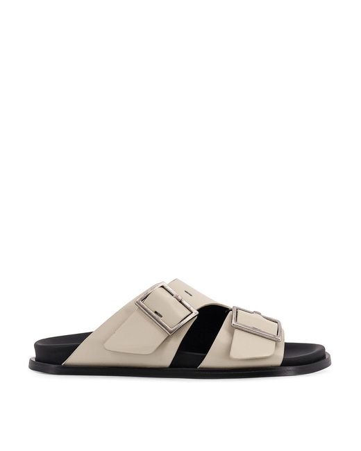 Alohas White Alba Flat Leather Sandals