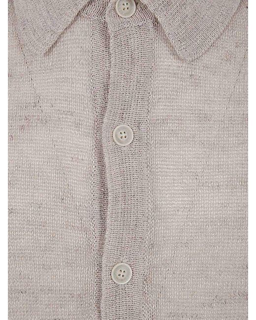 FILIPPO DE LAURENTIIS Gray Short Sleeves Oversized Shirt for men