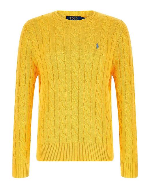 Polo Ralph Lauren Yellow Cotton Braided Sweater for men