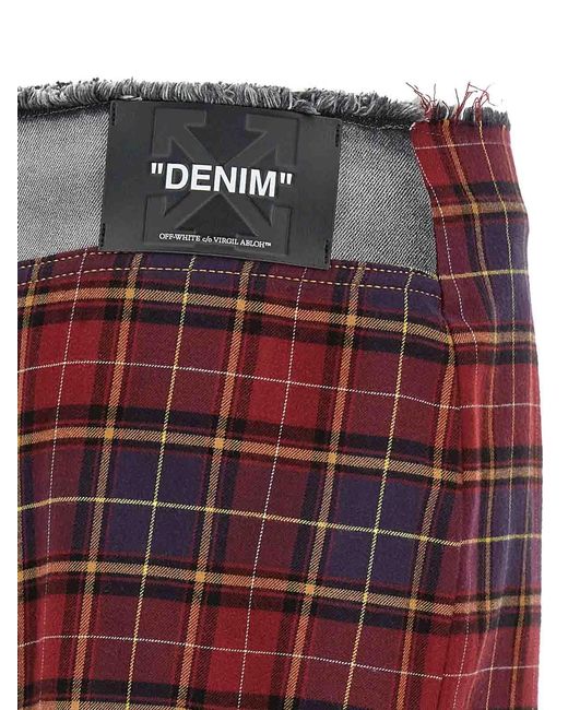 Off-White c/o Virgil Abloh Gray Patchwork Skirt