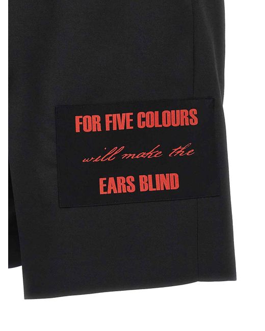 Undercover Black Patch Bermuda Shorts for men