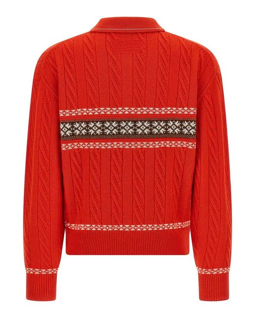Guest In Residence Red Polo Sweater