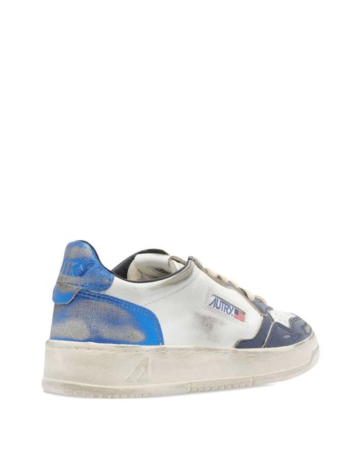 Autry Blue Leather Sneakers With Logo for men