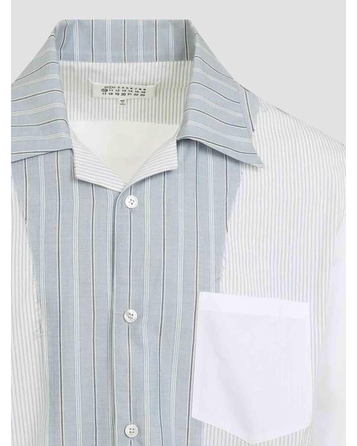 Maison Margiela Blue Cotton Shirt for men