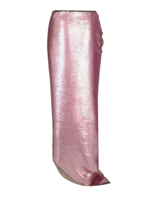 Rick Owens Pink Long Skirt