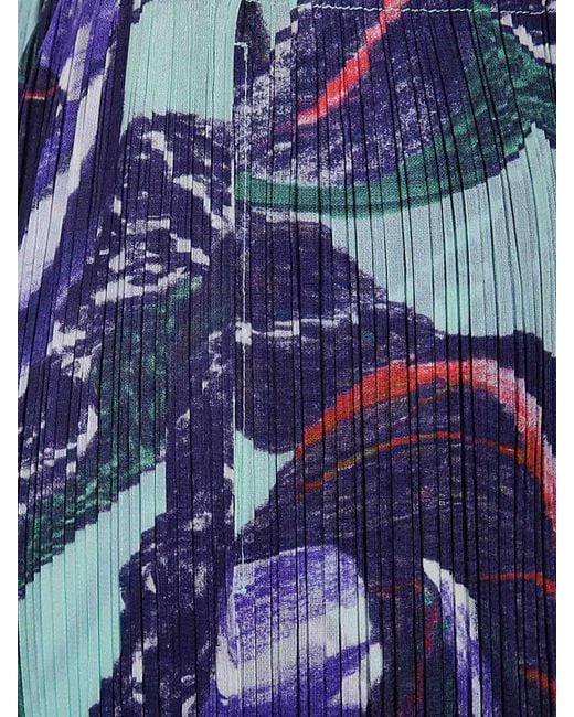 Pleats Please Issey Miyake Blue Pleats Please Issey Miyake Tardivo Cropped Pleated Trousers