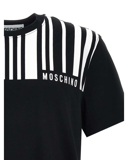 Moschino Black Barcode Print T-Shirt for men