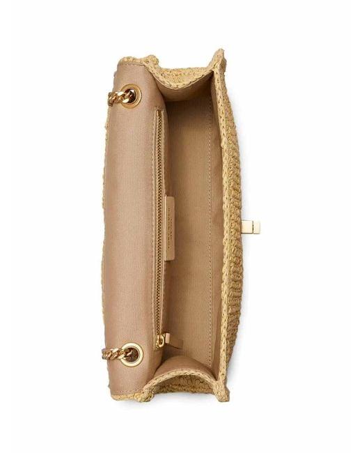 Tory Burch Natural Kira Turnlock Raffia Bag