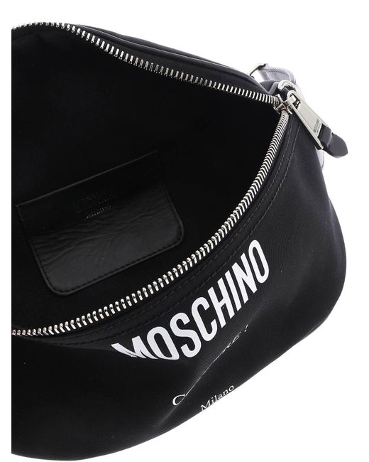 Moschino Black Fabric And Leather Waistbag for men