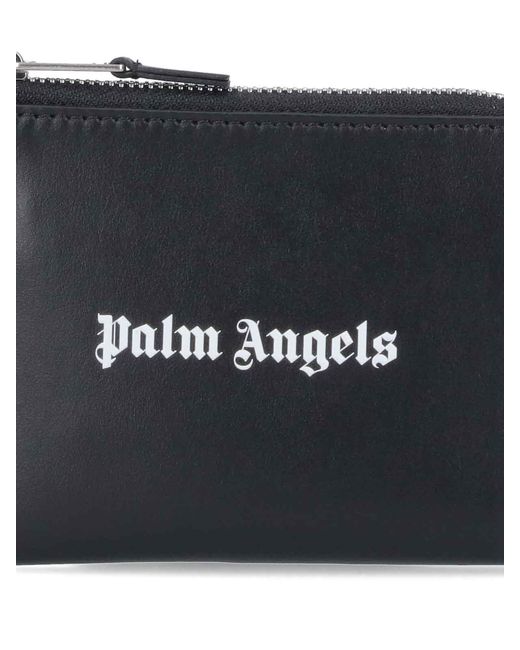 Palm Angels Black Logo Card Holder for men