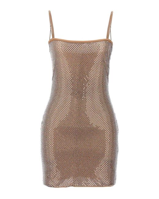 GIUSEPPE DI MORABITO Brown Crystal Mini Dress