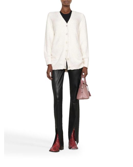 Maison Margiela White Cotton Blend Cardigan