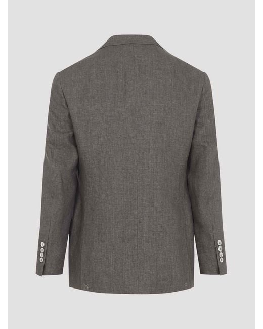 Brunello Cucinelli Gray Linen Jacket for men