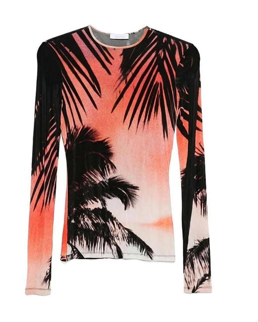 Rabanne Red Haut Top Long Sleeves