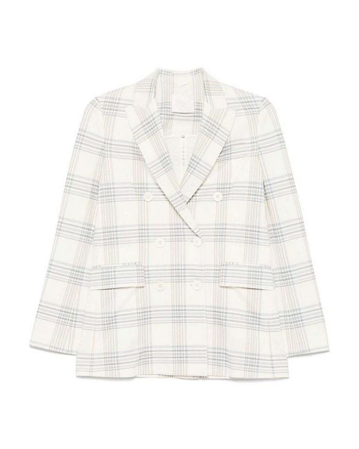 Circolo 1901 White Cotton Double-Breasted Jacket