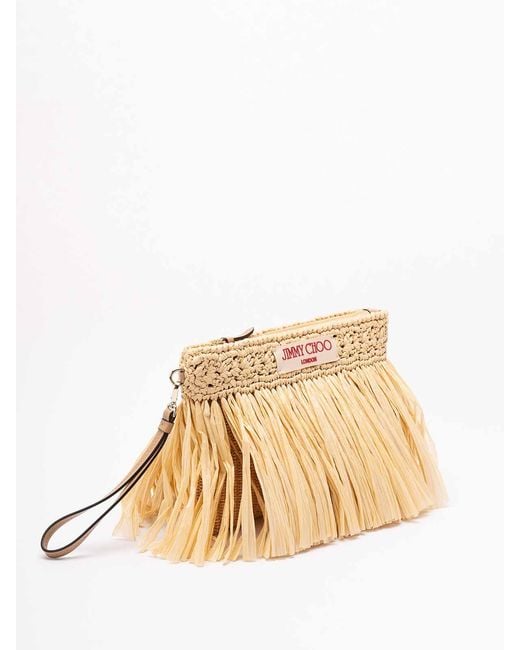 Jimmy Choo Natural Zipped Flat Pouch