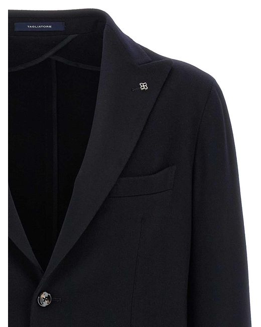 Tagliatore Blue Cashmere Blazer for men