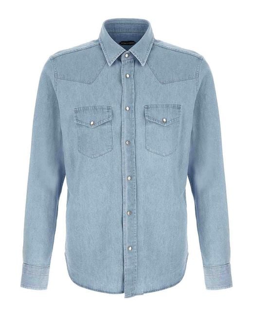 Tom Ford Blue Western Shirt for men