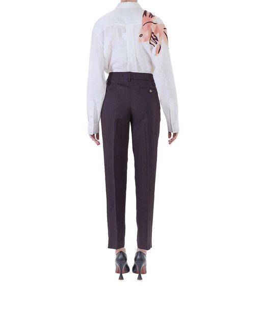 Paul Smith Blue Linen Pleated Trousers