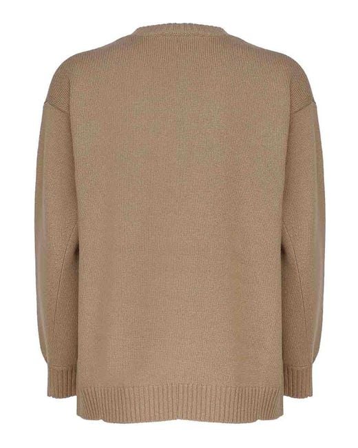 Max Mara Natural Sweater In Wool And Cashmere