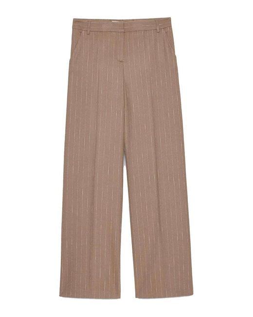 ERMANNO FIRENZE Brown Pinstriped Trousers