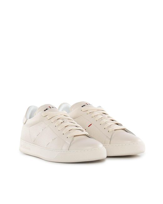 Kiton White Leather Sneaker for men
